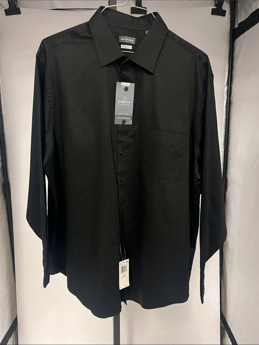 Van Heusen Black Men's Stretch Dress Shirt
